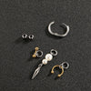 Titanium Steel Pearl Rivets Pendant Earrings For Women Men Street Punk Irregular Long Hoop earrings Hip Pop Accessories - Image 5