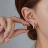 Silver Crystal Zirconia Hoop Earrings for Women Simple Double Ring Circle Earrings Punk Jewelry Party Gifts - Image 4