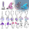 Silver Hoop Earrings Purple Zircon Flowers Butterflies Studs Earring For Women Wedding Engagement Gift - Image 1