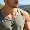 Men's Geometric Pendant Necklace with Stainless Steel Chain - Image 2