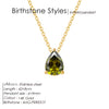 Stainless Steel Teardrop Pendant Necklace with Colorful Stone Details - Image 8