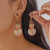 Creative Christmas Snowman Drop Earrings For Women Cute Enamel Gingerbread Man Candy Cane Dangle Earring Year Jewelry Gift - Image 20