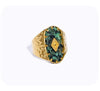 Yachan Stainless Steel Wide Rings For Women Gold Plated Tap Metal Texture Stone Wide Ring Jewelry Gift - Image 13