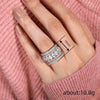 Two-Tone Wide Rings for Women Full Brilliant Cubic Zirconia Superb Party Jewelry Chic Accessories - Image 5