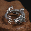 Buyee Silver Male Unique Ring Finger Elegant Chinese Drag Open Ring for Men Animal Jewelry Circle - Image 1