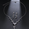 Elegant Clear Cubic Zirconia Silver Color Necklace Earrings Jewelry Set for Women Bridal Wedding Party Accessories - Image 3