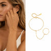 Bohemian Ring Bracelet Finger Hand Chain, Gold Plated Stainless Steel, Bead Slave Bracelet Jewelry for Women - Image 11