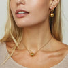 Ball Pendant Earrings Stainless Steel Gold Plated Jewelry Gift Ring Hoop Earrings For Women - Image 4