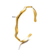 Stainless Steel Wave Open Bangle Bracelet in Gold-Tone or Silver-Tone - Image 5