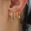 Four-Piece U-Shaped Hoop Earring Set with Geometric Pendants in Gold-Tone or Silver-Tone - Image 13