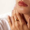 Chic Single Pearl Ring Chunky Stacking Finger Ring Simple Minimalist Couple Anniversary Jewelry - Image 4