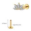 Titanium 16G Marquise Lotus CZ Flower Flat Back Stud Labret Tragus Helix Cartilage Conch Earring Piercing - Image 10