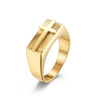 Unisex Stainless Steel Cross Signet Ring Radiant Sunburst Texture Christian Religious Finger Band Men Women Faith Jewelry Gift - Image 7