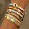 316L Stainless Steel Metal Classic Flower Bangles for Women Jewelry Delicate Bowknot Bracelets Accessories - Image 3