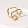 Stainless Steel Irregular Wave Rings for Women Men Creative Gold Color Adjustable Opening Ring Female Statement Jewelry Gifts - Image 17