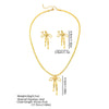 Aomogo Stainless Steel Set Bow Tie Pendant Snake Bone Chain Earrings Necklace Set for Women Jewelry Daily Match - Image 4