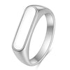Mother Of Pearl Ring Signet Ring Dainty Bar Beautiful Gift For Her Him Staple Jewelry - Image 10