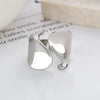 Silver Open Rings for Women Couple Vintage Simple Wave Twisted Ring Party Prevent Allergy Jewelry Holiday Gifts - Image 5