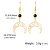 Crescent Triple Moon Goddess Dangle Earrings Stainless Steel Black Crystal Pentagram Amulet Wicca Earring Witch Jewelry - Image 9