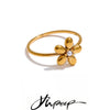 Size 6789 Stainless Steel Flower Simple Ring Gold Color Pvd Plated Spring Summer Chic Finger Jewelry - Image 1