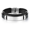 Braided Leather and Stainless Steel Bracelet with 21 cm Length - Image 21