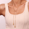 Two Water Drop Snake Chains Necklace Silver Color Stainless Steel Accessories Gold Plated Women's Neck Chain - Image 4