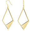 Gold Plated Lightweight Statement Rhombus Drop Earrings Leverback Hook Earing for Women Mom Girls - Image 1