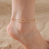Africa Map Anklet Women Stainless Steel Gold Color Double Layer Beads Chain Ankle Bracelet Summer Accessories Gift - Image 1