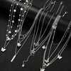 Elegant Multi-layered Necklace Set for Women Vintage Zircon Pearl Heart Butterfly Star Moon Pendant Necklace Jewelry - Image 9
