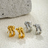 Stainless Steel Mini Knot Stud Earrings for Women Vintage Gold Plated Metal Twist Statement Earring Jewelry Gift - Image 1