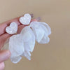 Korean Pink Lace Flower Pearl Tassel Earrings For Women Girls Sweet Petal Long Dangle Earrings Jewelry Accessories - Image 12