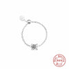 Silver Octagonal Star/Round/Petal Zircon Charms Finger Rings For Women Adjustable Opening Chain Ring Jewelry - Image 17