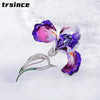 Heavy-duty Elegant Iris Brooch Purple Crystal Brooches Temperament Pin Accessory Bright Rhinestone Pins - Image 1