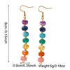 Colorful Acrylic Beaded Drop Earrings Gold Plated Stainless Steel Bohemian Dangle Earrings for Women - Image 5