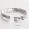 8MM Woven Flat Mesh C-Shaped Open Bracelet Vintage Stainless Steel Chain Jewelry Women Men Gift - Image 2
