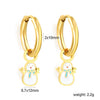 1 Pairs Butterfly Heart Rainbow Earring for Women Stainless Steel Dripping Oil Female Hoop Earrings Jewelry Party Gift - Image 13