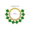 Clicker Segment Hoop Earring with Cubic Zirconia for Piercings in 8 mm or 10 mm Sizes - Image 11