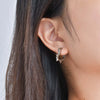 Creative Gothic Punk Rivet Heart Hoop Earrings, Stainless Steel Geometric Piercing Earrings, Unique Cool Jewelry for Party - Image 4