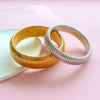 304L Stainless Steel Elastic Bracelet Women Gold Plated Charm Punk Wide Chunky Metal Spiral Bangle - Image 4