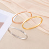 1 PC Minimalist Stainless Steel Curved Bracelet with Glossy Open Buckle, Suitable for Daily Wear by Women - Image 1
