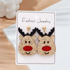 1 Pair Cute Sparkling Reindeer Design Jewelry Earrings For Women, Holiday Party Gift - Image 2