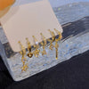 6pcs/set Gold Color Geometric Pendant Hoop Earrings for Women Crystal Star Heart Bow Drop Earring Cartilage Piercing Jewelry - Image 3