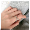 Silver Rings For Women Geometric Jewelry Finger Adjustable Simple Double Ring For Party Birthday Gift - Image 5