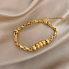 Greatera Light Twisted Steel Ball Gold Chain Bracelet Charm Two Tone Unique Artistic Men Women Bangle - Image 9