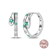 Silver Earrings Green Serpentine Snake Gem Bamboo Joint Hoop Earring For Woman Classic Party Jewelry Lucky Gift - Image 16