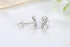 Infinity and Heart Stud Piercing Earrings with Crystal Accents - Image 29