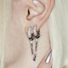 Vintage Long Chain Double Ring Two-tone Hoop Earrings for Women Sparkling CZ Zircon Small Circle Chunky Ear Ring Unique Jewelry - Image 5