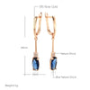 Unusual Shiny Oval Blue Zircon Long Dangle Earrings for Women Rose Gold Wedding Party Daily Jewelry - Image 2