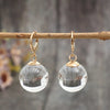 1 Pair Women's Round Glass Gem Pendant Earrings, Elegant European and American Style Gift Earrings - Image 4
