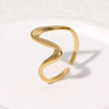 Stainless Steel Irregular Wave Rings for Women Men Creative Gold Color Adjustable Opening Ring Female Statement Jewelry Gifts - Image 13